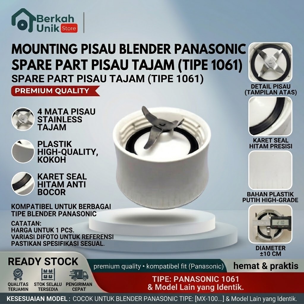 Mounting Panasonic 1061 Mata Pisau Blender Tajam - Spare Part Pisau Blender Panasonic Ampuh Lumatkan