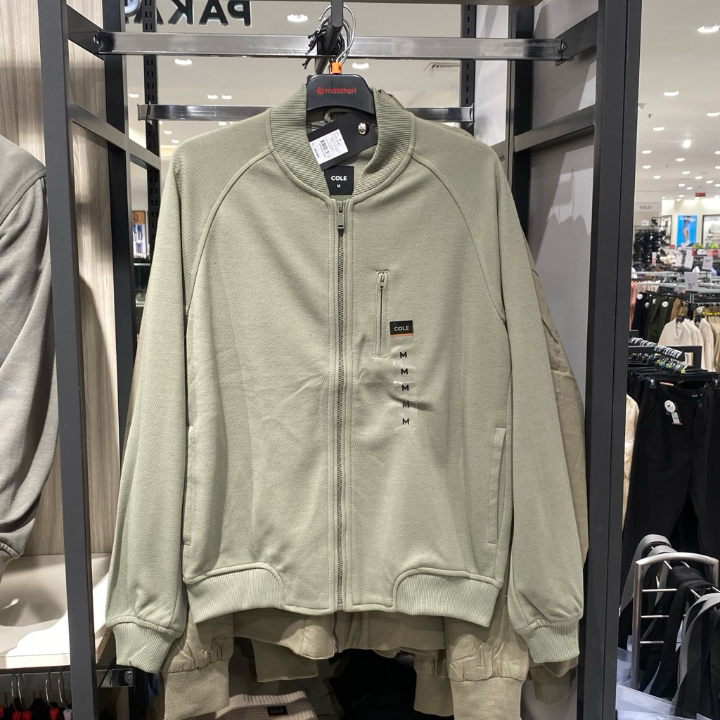 C0L3 Jacket Bomber Pria Knit Comfy Rajut Zipper Bahan Tebal Bertekstur Size S-XL