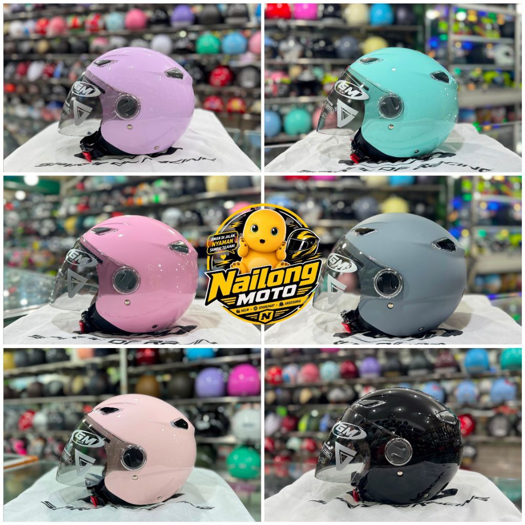 Helm GM Venus Hijab Solid Visor Light Smoke Full Warna Lengkap / Helm Hijab GM Venus Polos Kaca Hita