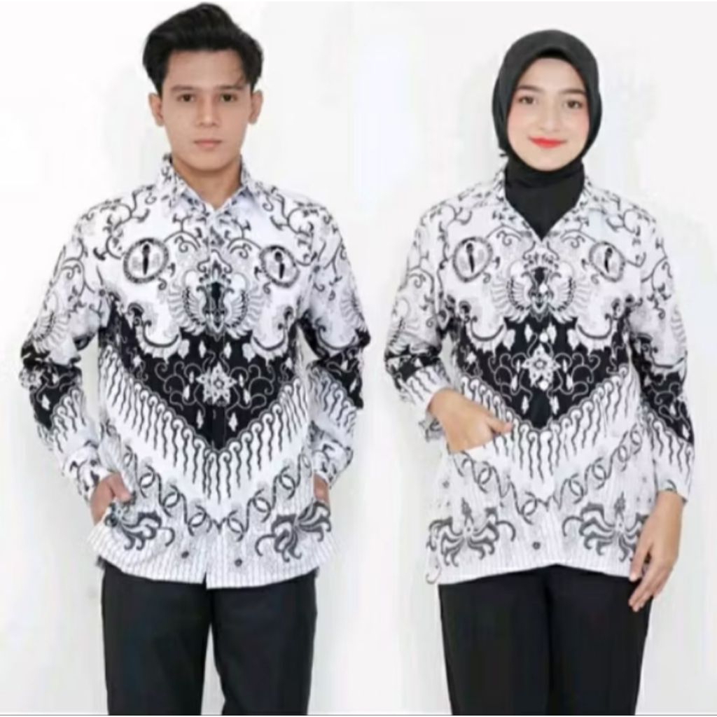 Baju PGRI wanita & pria motif resmi KUSUMA BANGSA