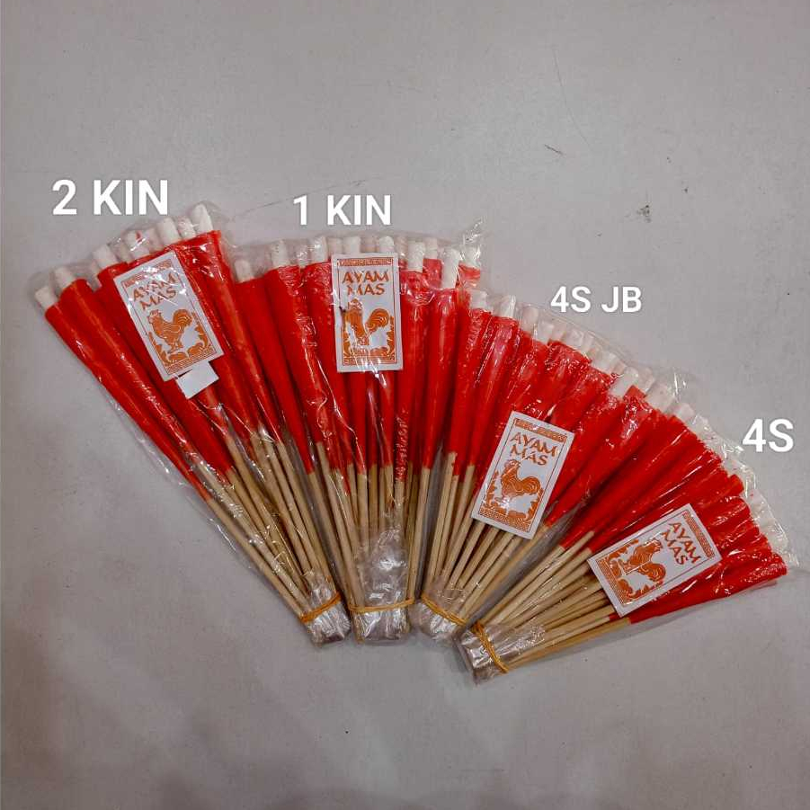 [LILIN] Lilin Kaki Ayam Mas Merah 3 Ukuran/Lilin Kaki Merah 10 Pasang/Lilin Kaki Bambu 4S/Lilin Kaki
