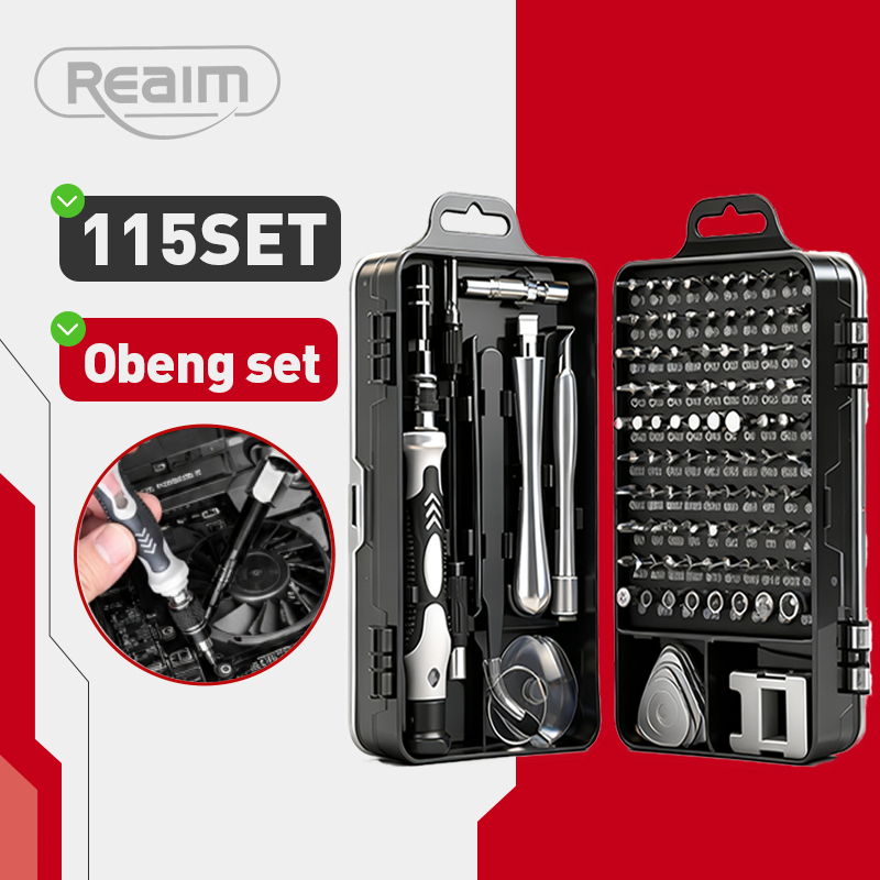 Obeng 115 in 1 Set Lengkap untuk Servis Komputer Laptop dan HP
