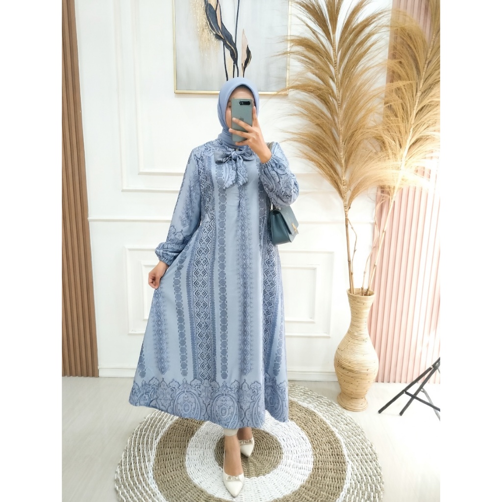Gamis Safira Azure-Safira Batu Mulia Biru Langit