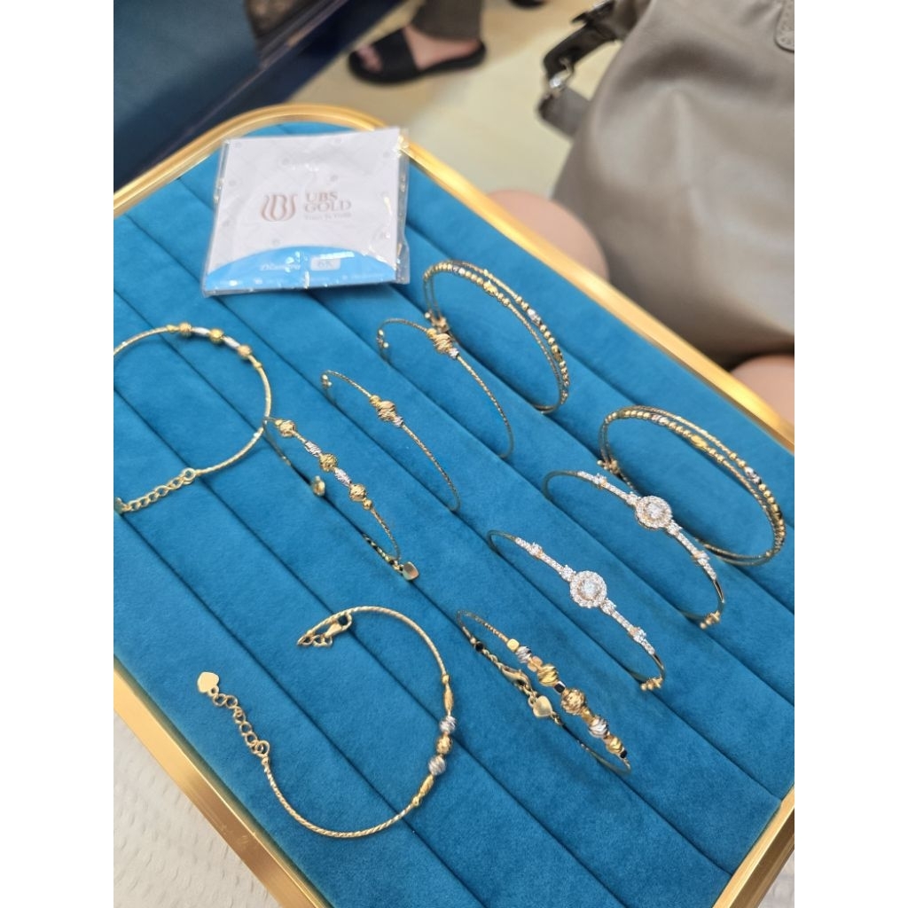 Gelang emas bangle choker bola bola kombinasi 6k