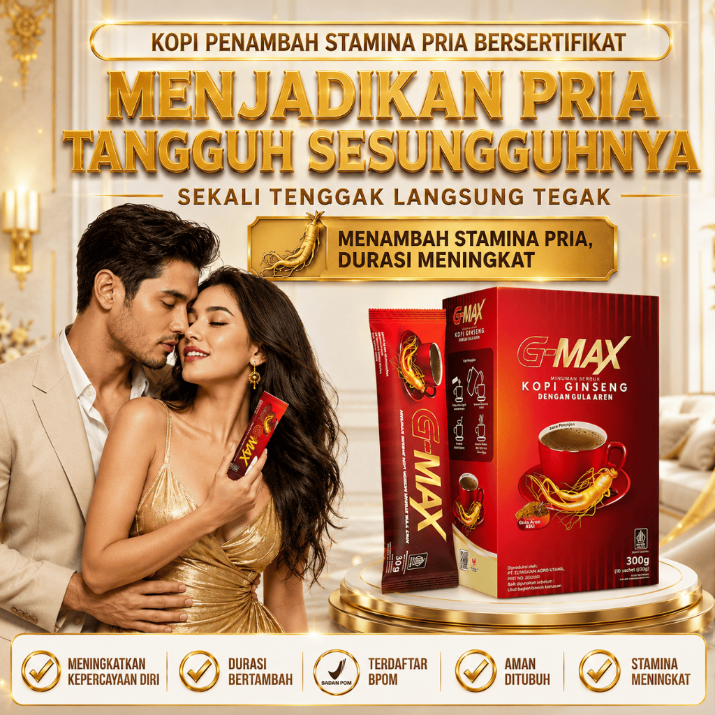 G-MAX Kopi Stamina Pria Rasa Kopi Gula Aren Aman (1 Box10 Sachet)