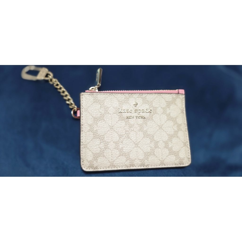 ks wallet card pink beige new