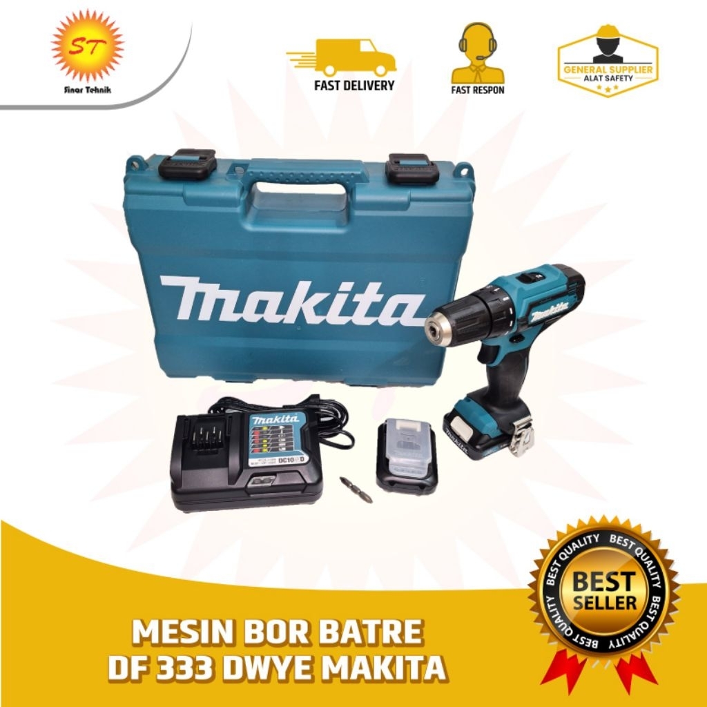 MAKITA DF 333 DWYE Mesin Bor Cordless | Mesin Bor Baterai Batre DF 333 DWYE 12 Volt ORIGINAL MAKITA