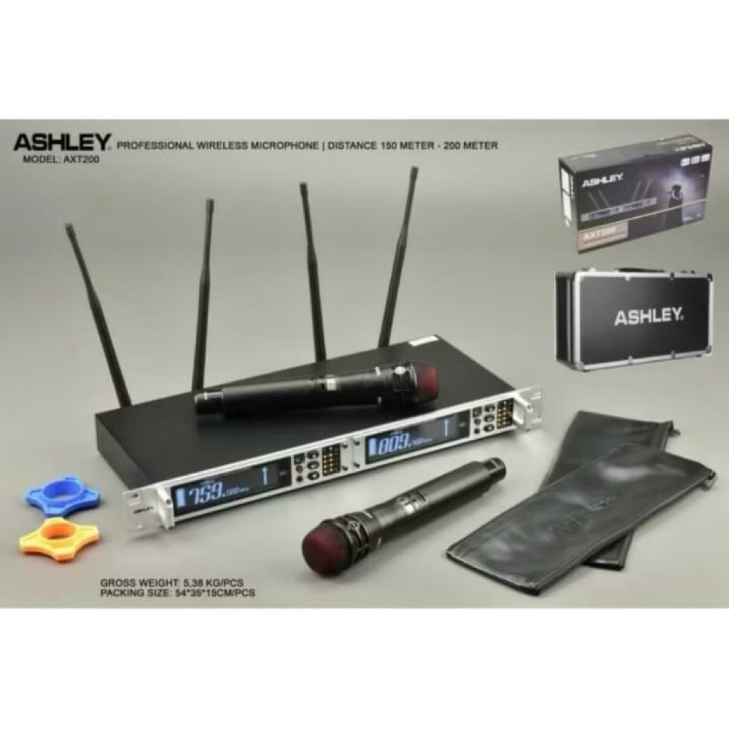 Mic Wireles Ashley AXT 200 Original Mic wireless  ashley 4 antena