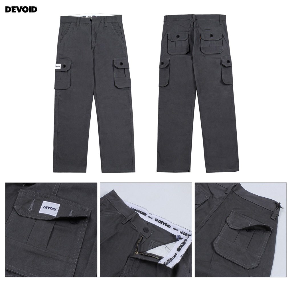 DEVOID CARGO PANJANG GREY PREMIUM + FREE KAOS