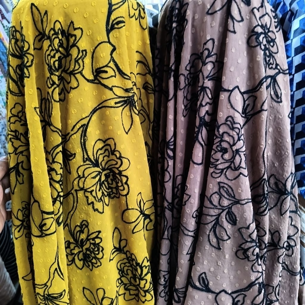 kain sifon - kain sifon rubia bordir - kain sifon antik - kain chiffon - kain sifon motif