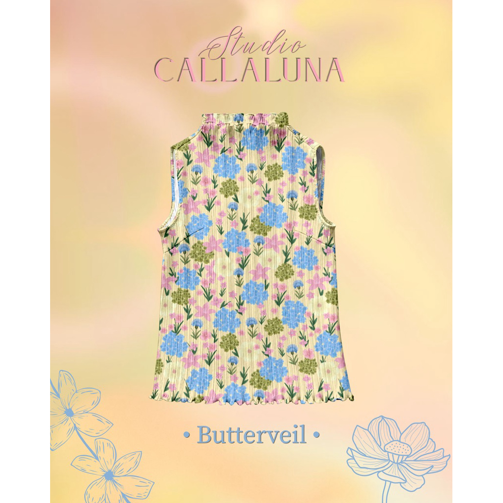 STUDIO CALLALUNA - BUTTERVIEL / baju plisket / inner hijab / plisket premium