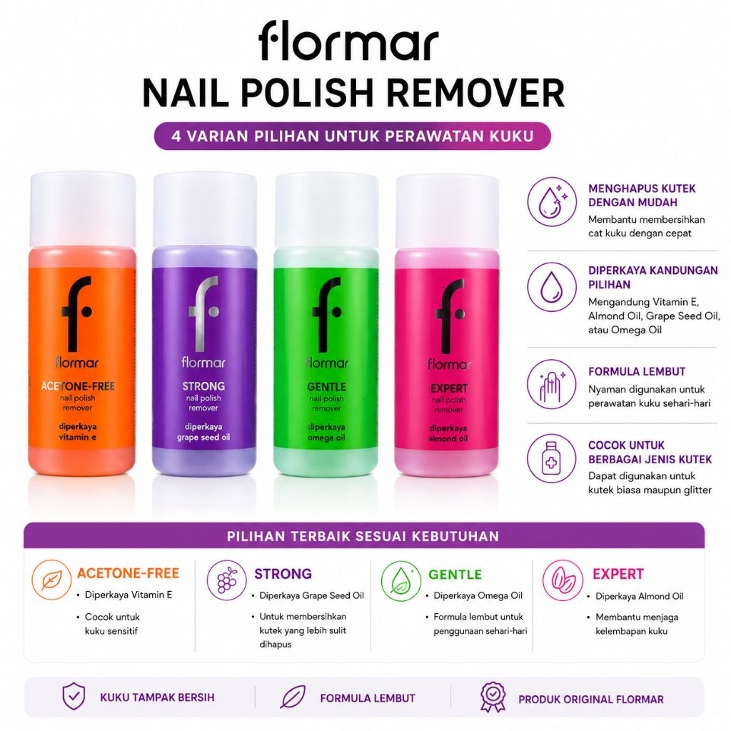 Pembersih Kutek Flormar Nail Polish Remover Flormar Turki