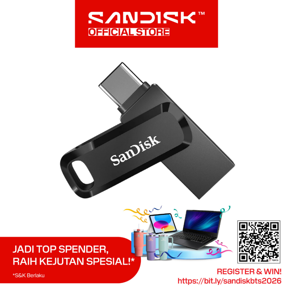 SANDISK Ultra Dual Drive GO OTG Type-C 1TB USB 3.2 - Black (Up to 400MBps)