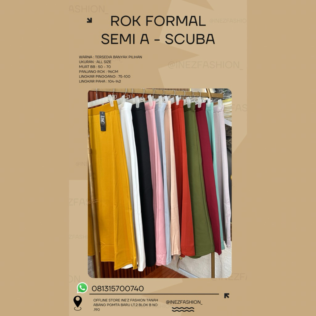 ROK A LINE SCUBA | ROK LEBAR | SCUBA TEBAL | ROK SCUBA | ROK CASUAL | ROK A