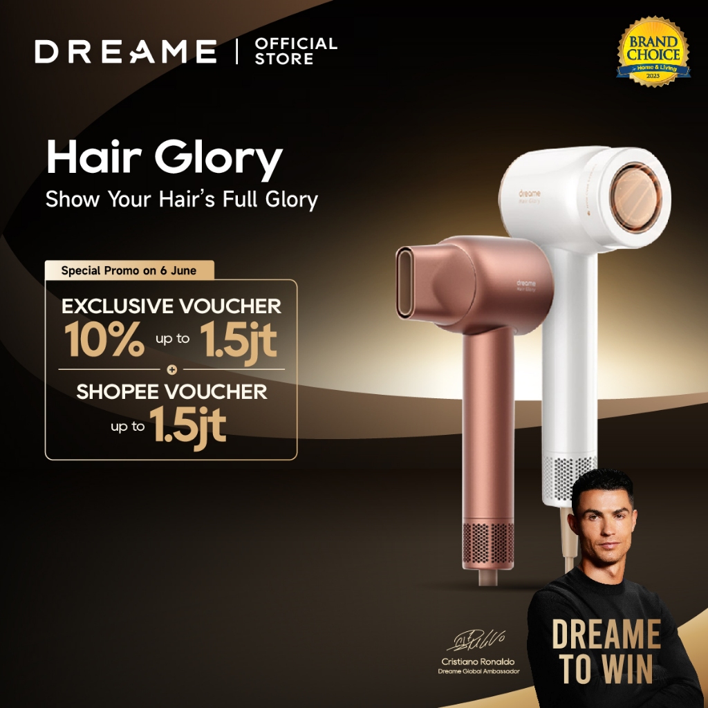Dreame Hair Glory Hair Dryer Pengering Rambut | High-Speed 2 Mins Fast Drying | Perawatan Rambut den