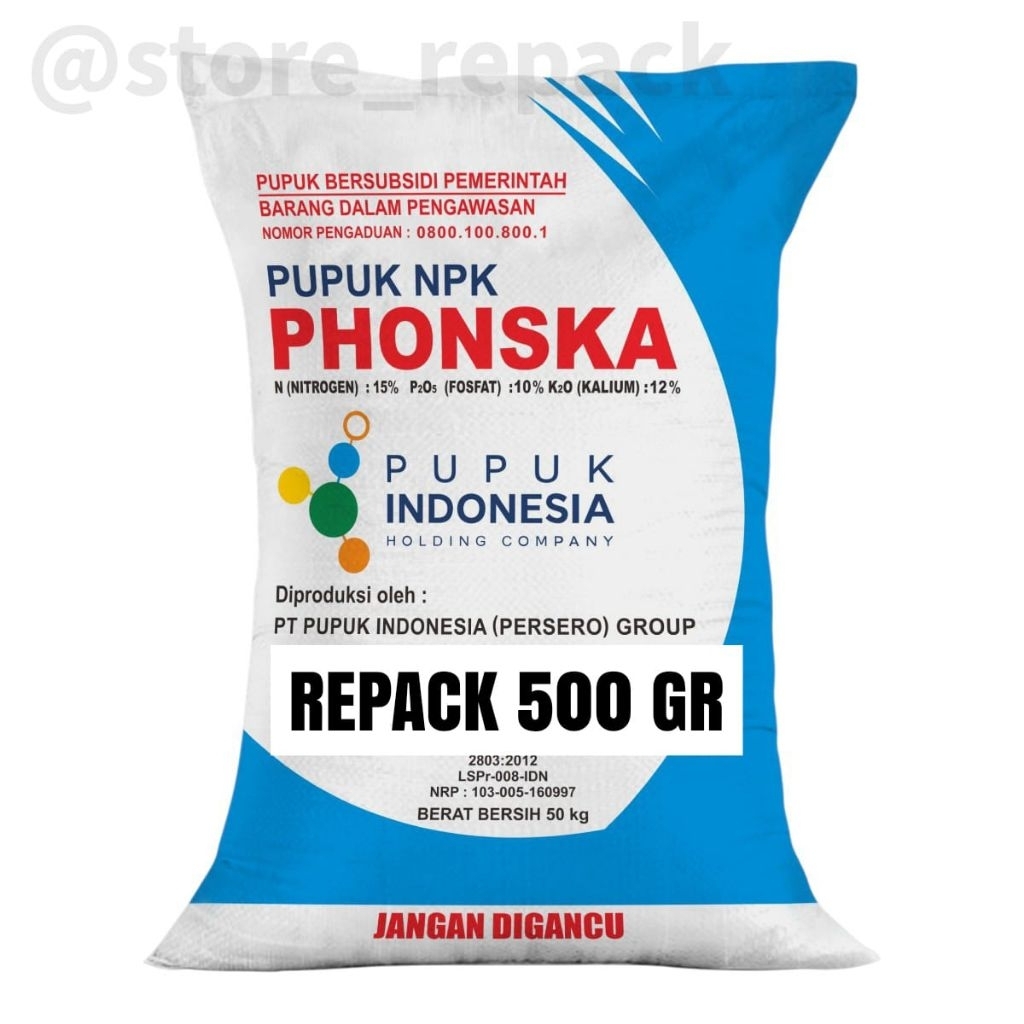 Pupuk Phonska Subsidi 15-10-12 Kemasan REPACK 500 GR ( Original 100 % )