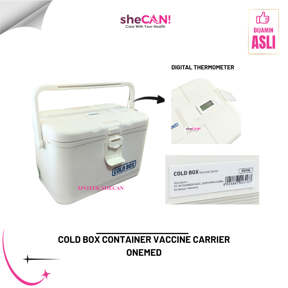 Cool Box vaccine 8 ltr / pendingin untuk vaksin, darah, buah, minuman - cold box container onemed