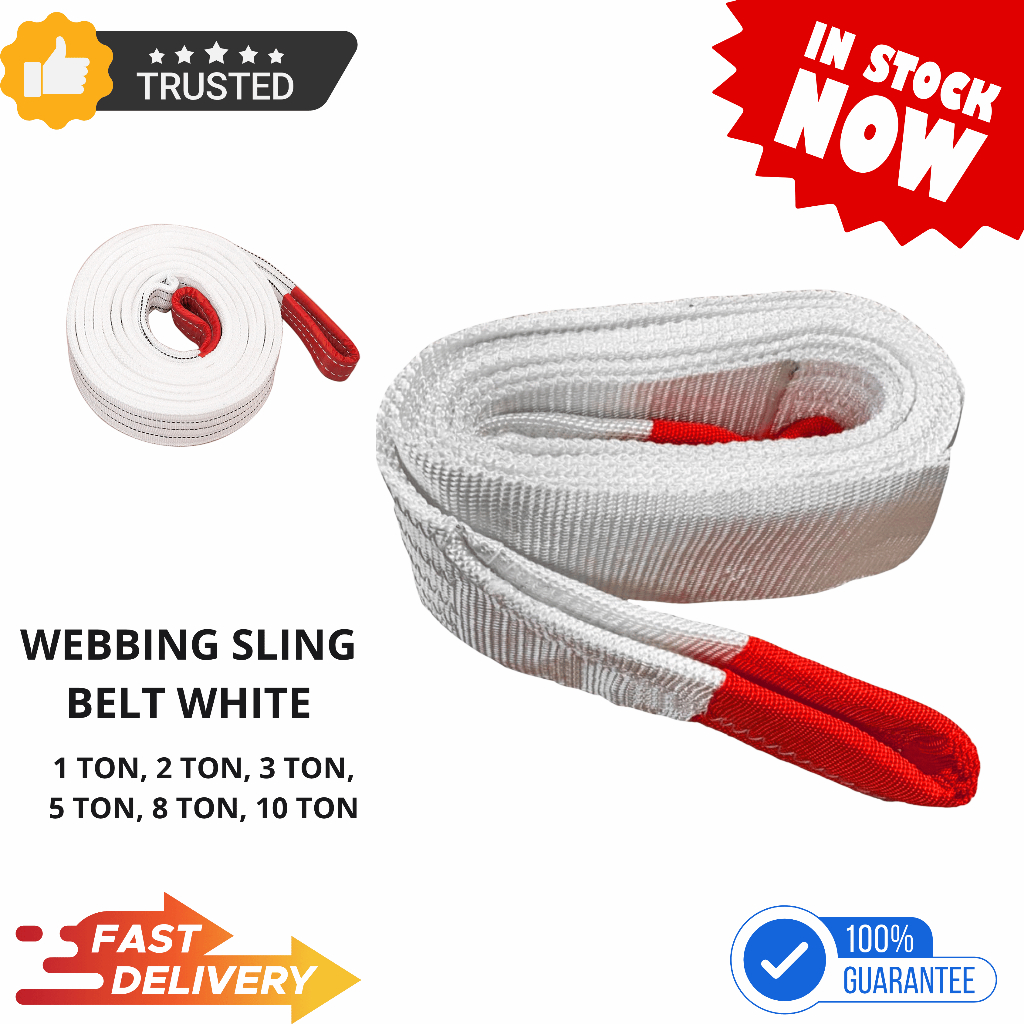 Webbing sling /Sling belt /Tali angkat barang/Webbing Sling Belt PUTIH 1 TON