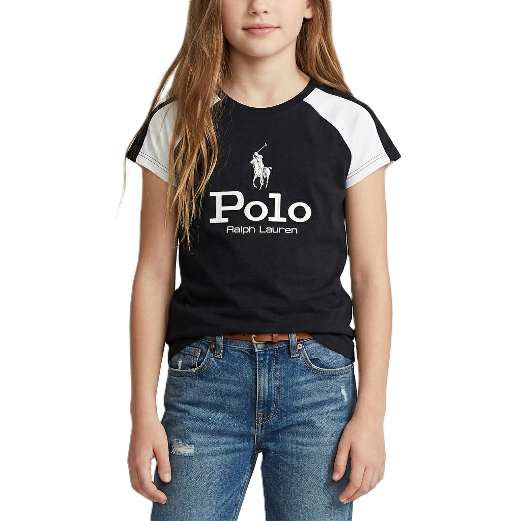 Polo T-SHIRT BLK WHITE KIDS Polo Ralph Lauren K0087