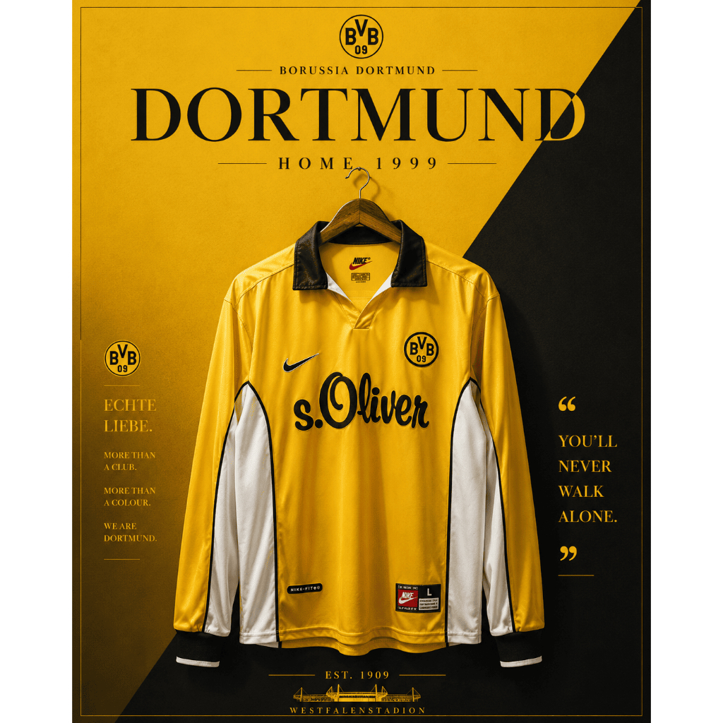 Borussia Dortmund Home 1998/1999 Long Sleeve, Dortmund Home 98/99 LS