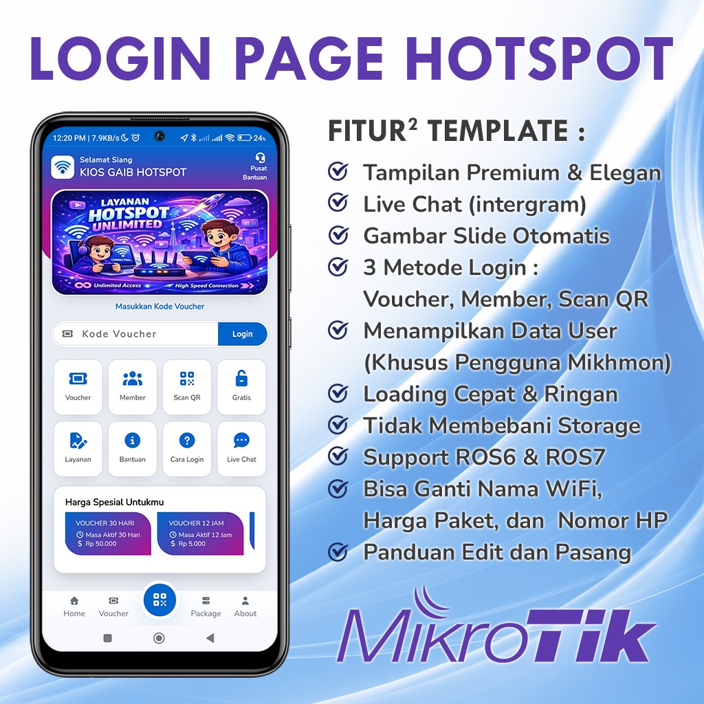 Modern Elegan - Template Login Page Hotspot MikroTik Premium