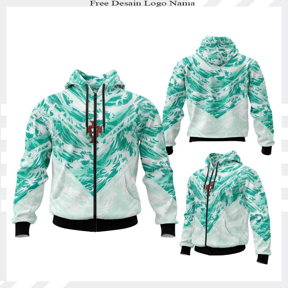 JAKET HOODIE PERIA PORTUGAL JAKET HOODIE SUPORTER BOLA PORTUGAL PIALA DUNIA 2026 FULL PRINT