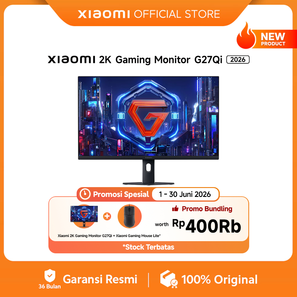 Xiaomi 2K Gaming Monitor G27Qi 2026 | Resolusi QHD Fast IPS untuk Visual Tajam & Responsif | Refresh