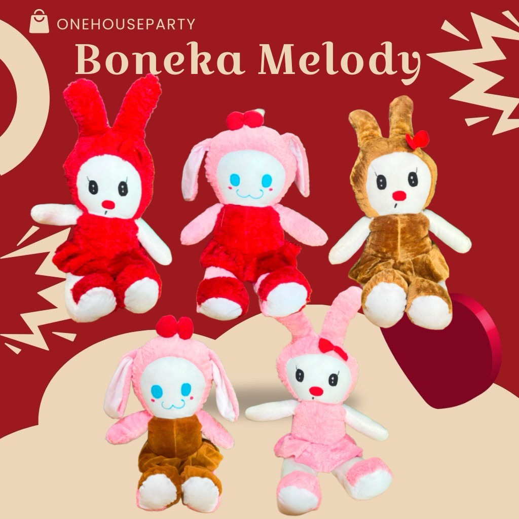 Boneka Melody Kuromi Dress Boneka Karakter Dres Pita Berdiri Melody Cinnamoroll Onehouseparty