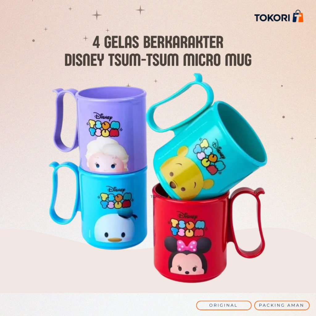 [TOKORI] Tupperware Disney Tsum Tsum Micro Mug Gelas Karakter