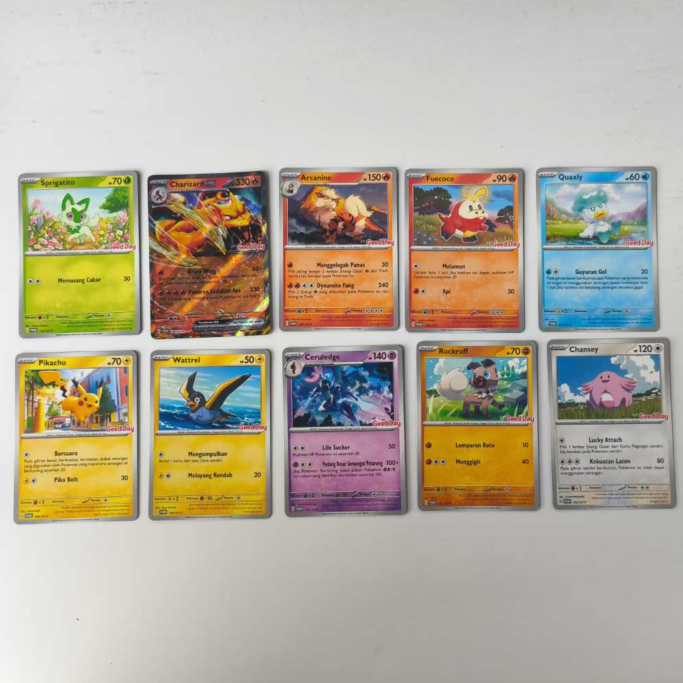 Good Day Stamp Promo Complete Set [10 Cards] Charizard, Pikachu, etc. - Pokemon TCG Indonesia