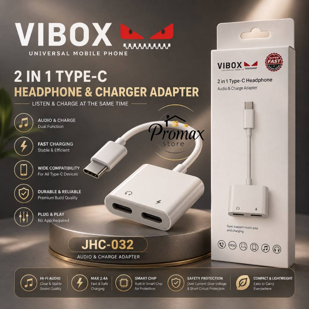 Kabel Splitter JHC-032 Type C To C Headset Digital Chip + Charging  Kompatibel Samsung & 17PM Series