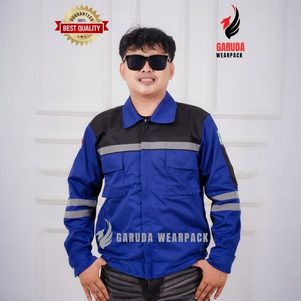 Atasan Wearpack kemeja resleting/Baju kerja Safety