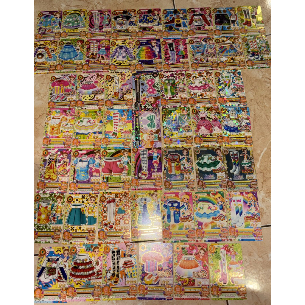 Aikatsu Happy Rainbow Otome Crystal Collection, Funky Blue, Orange Candy, Cheerleader set, Pink and 