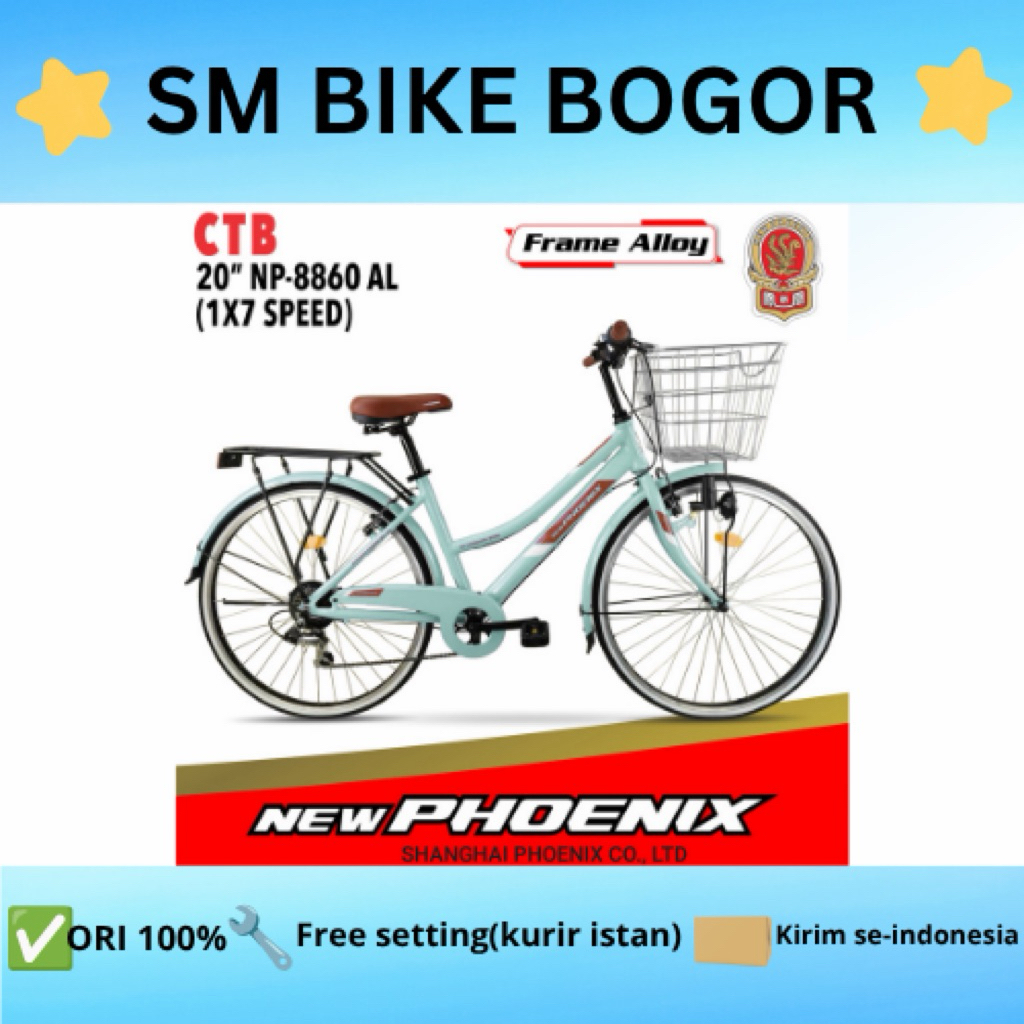 Sepeda CTB Perempuan dewasa 26 Inch Phoenix NP-8860 AL 7 Speed
