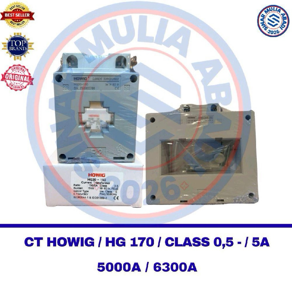 CT HOWIG 5000A / 6300A HG 170 CLASS 0,5 (HOLE DIMENSI 171 X 103) CURRENT TRANSFORMER HOWIG / 5A