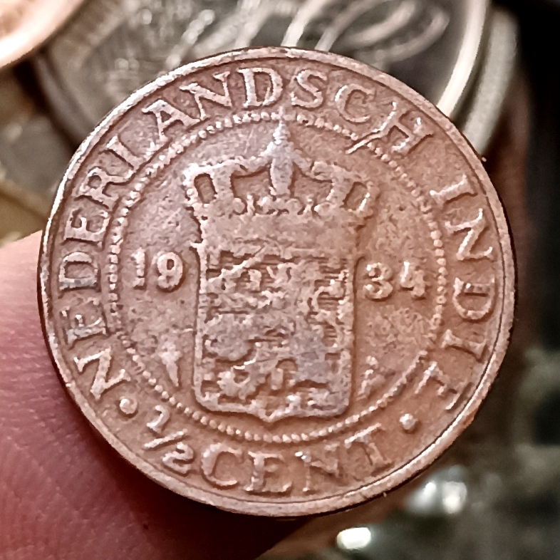 Koin Kuno Indonesia Nederlandsch Indie 1/2 Cent Tahun 1834