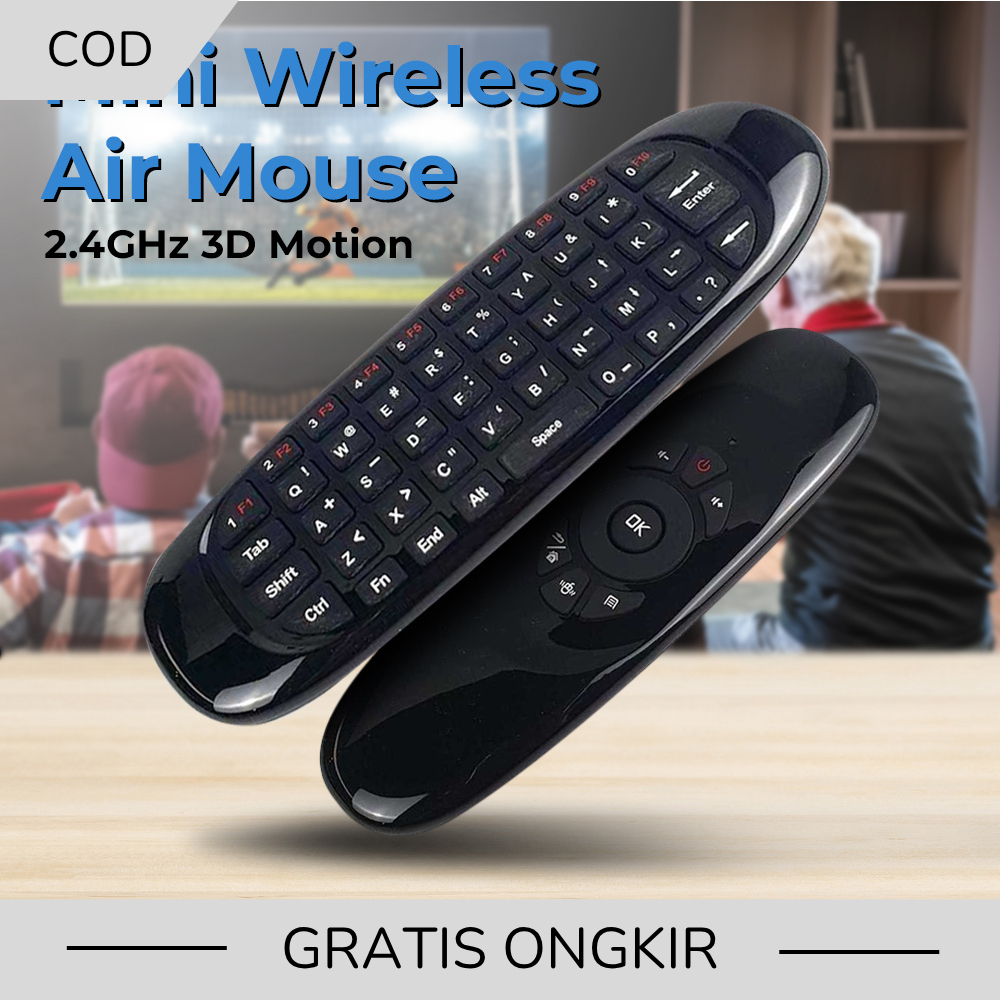 Air Remote Mouse Wireless Keyboard C120 2.4 Ghz untuk TV BOX Laptop Smart TV Remot Gyroscope Keyboar