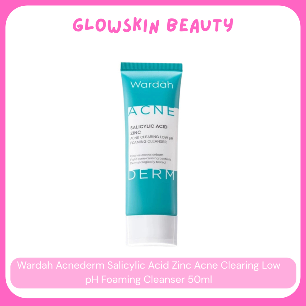 Wardah Acnederm Facial Wash Salicylic Acid Zinc Acne Clearing Low pH Foaming Cleanser - Sabun Cuci M