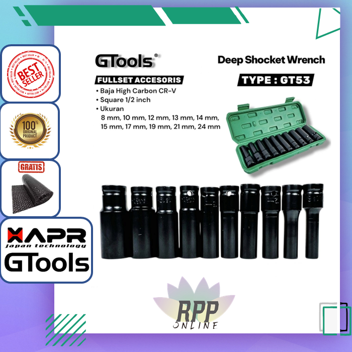 GTOOLS EROPA GT53 MATA SHOCK BAJA DEEP IMPACT WRENCH 1/2INCH 8MM SAMPAI 24MM