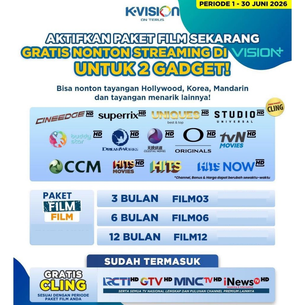Voucher Paket FILM K-Vision 360 Hari