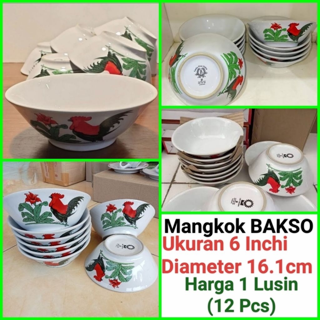 mangkok bakso mangkok ayam jago mangkok mie ayam mangkok bubur mangkok bak mie ukuran 6 Inci harga 1