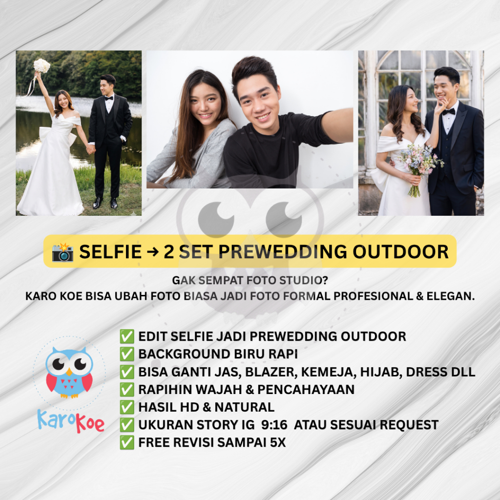 Jasa Edit Foto Prewedding Profesional | Edit Foto Couple Wedding Premium Natural