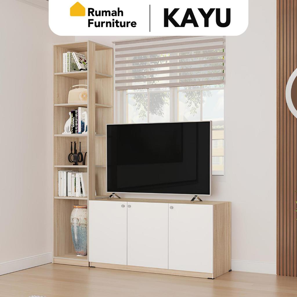 GEORGIA Meja TV Kayu / Bufet TV / Rak TV / Lemari TV / Rak Buku Pajangan Tinggi Minimalis - Meja TV