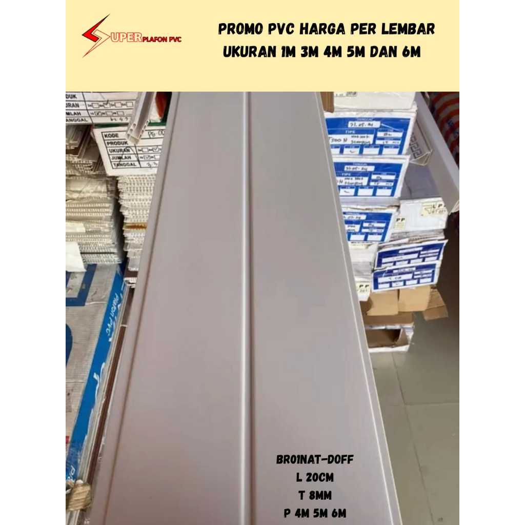 [PROMO] Per Lembar Plafon Pvc Putih Polos Doff di Setiap Ukuran Plavon Motif Putih Polos Doff Lembar