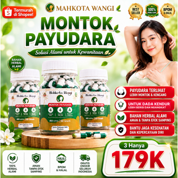 Jamu Pembesar & Pengencang Payudara MAHKOTA WANGI - 3 Botol Montok Alami 179K