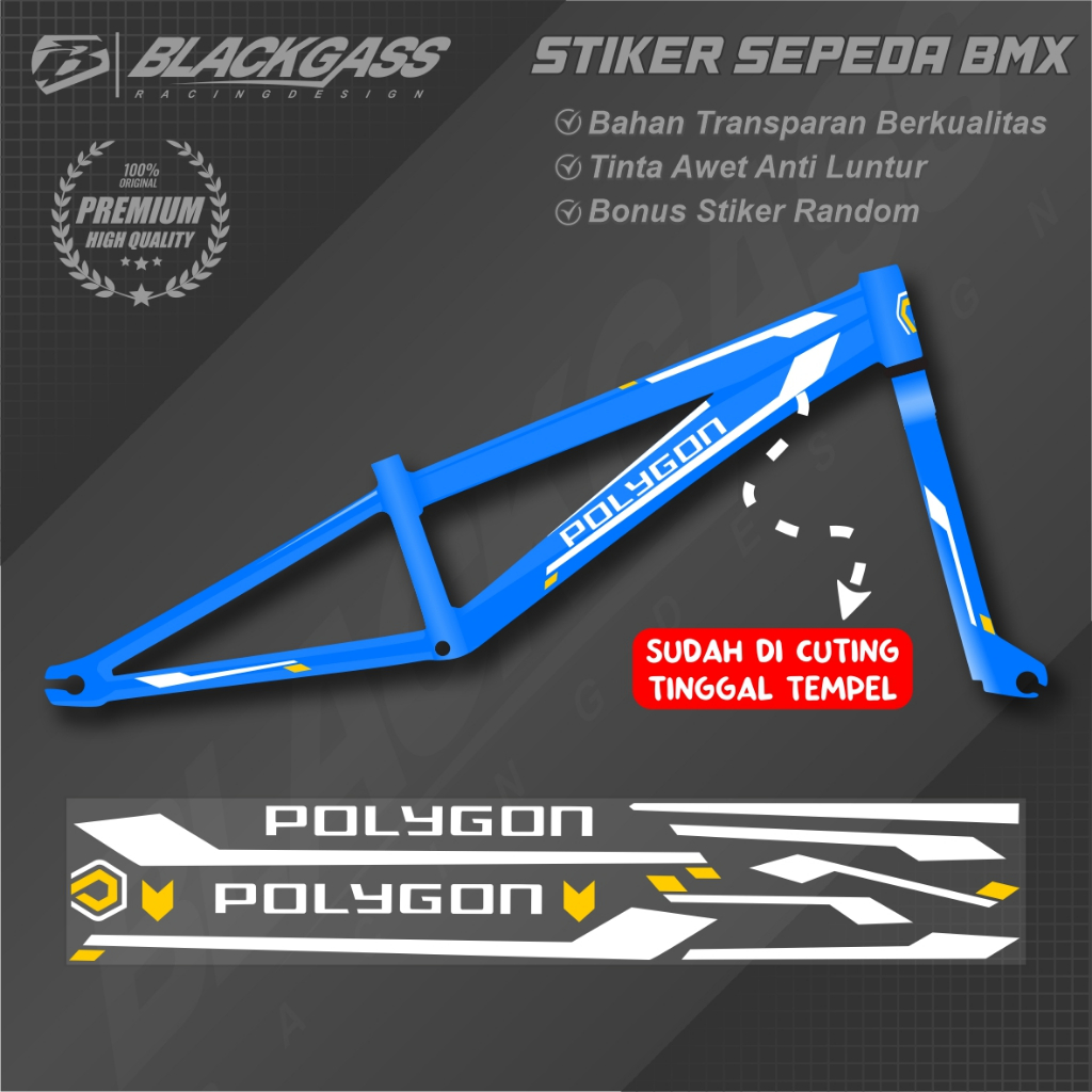 Stiker Striping Sepeda Universal ALL Polygon BMX Pacific Sudah Cutting 03