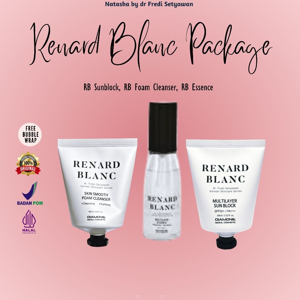 Natasha Paket Renard Blanc, RB Essence, RB Foam, RB Sunblock, Essence Korea, Sunblock Korea