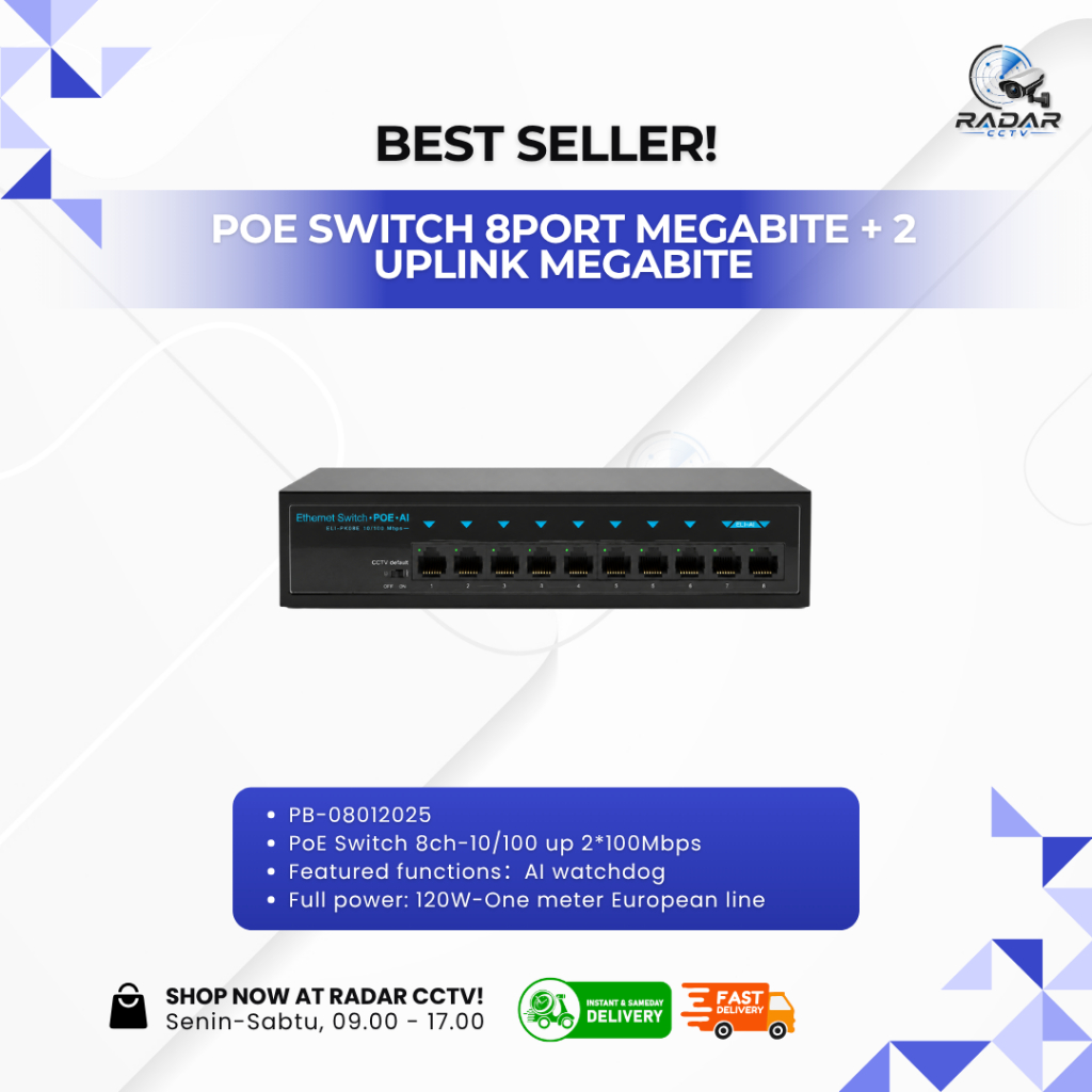 POE SWITCH 8PORT Megabite + 2 UPLINK Megabite | poe switch 8port megabite