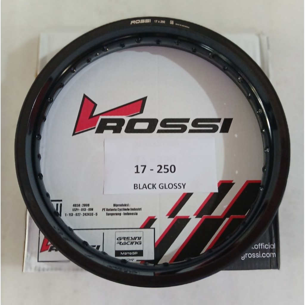 Velg Lingkar V Rossi 17-250, Original V Rossi Black Glossy