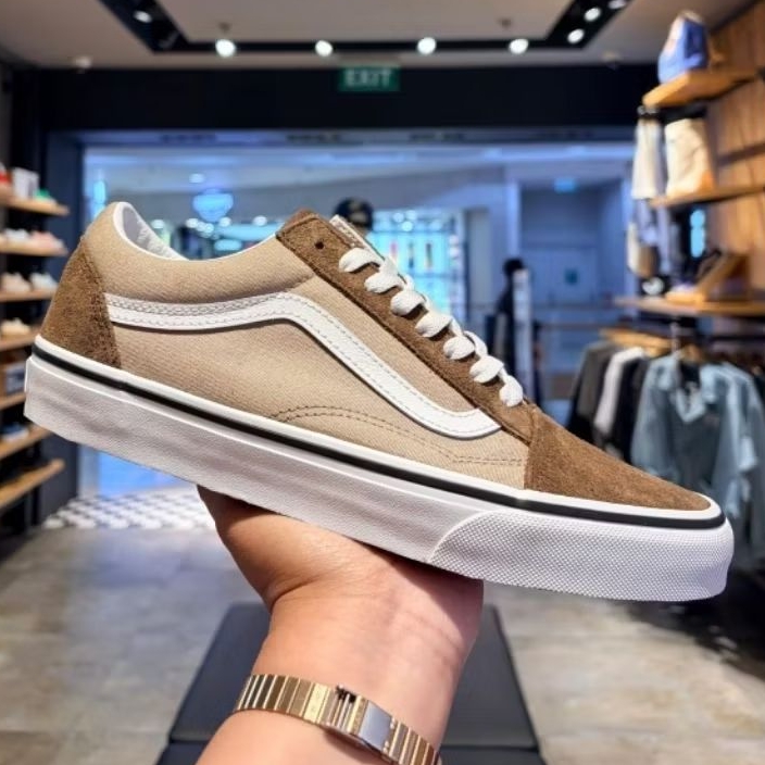 VANS OLD SKOOL 2-TONE CREAM BROWN ORIGINAL RESMI